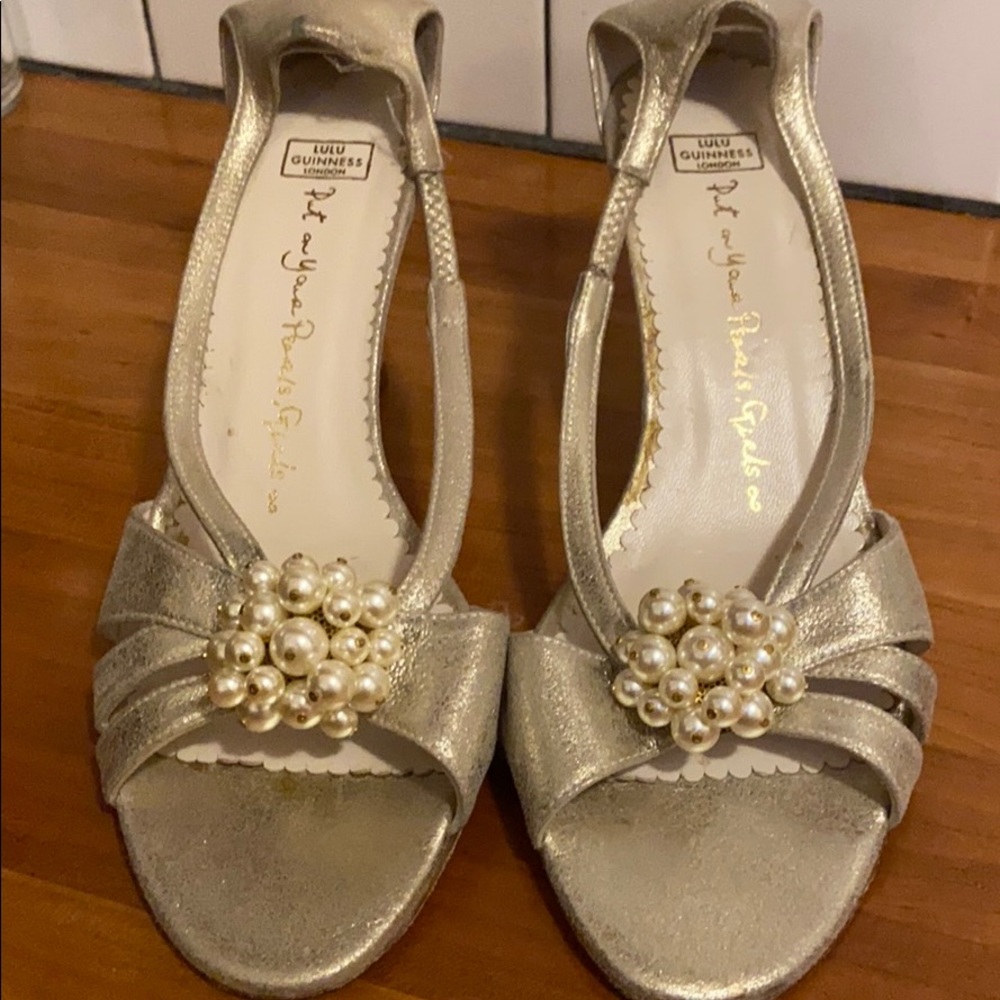 Lulu Guinness Gold and Pearl Heels - 39